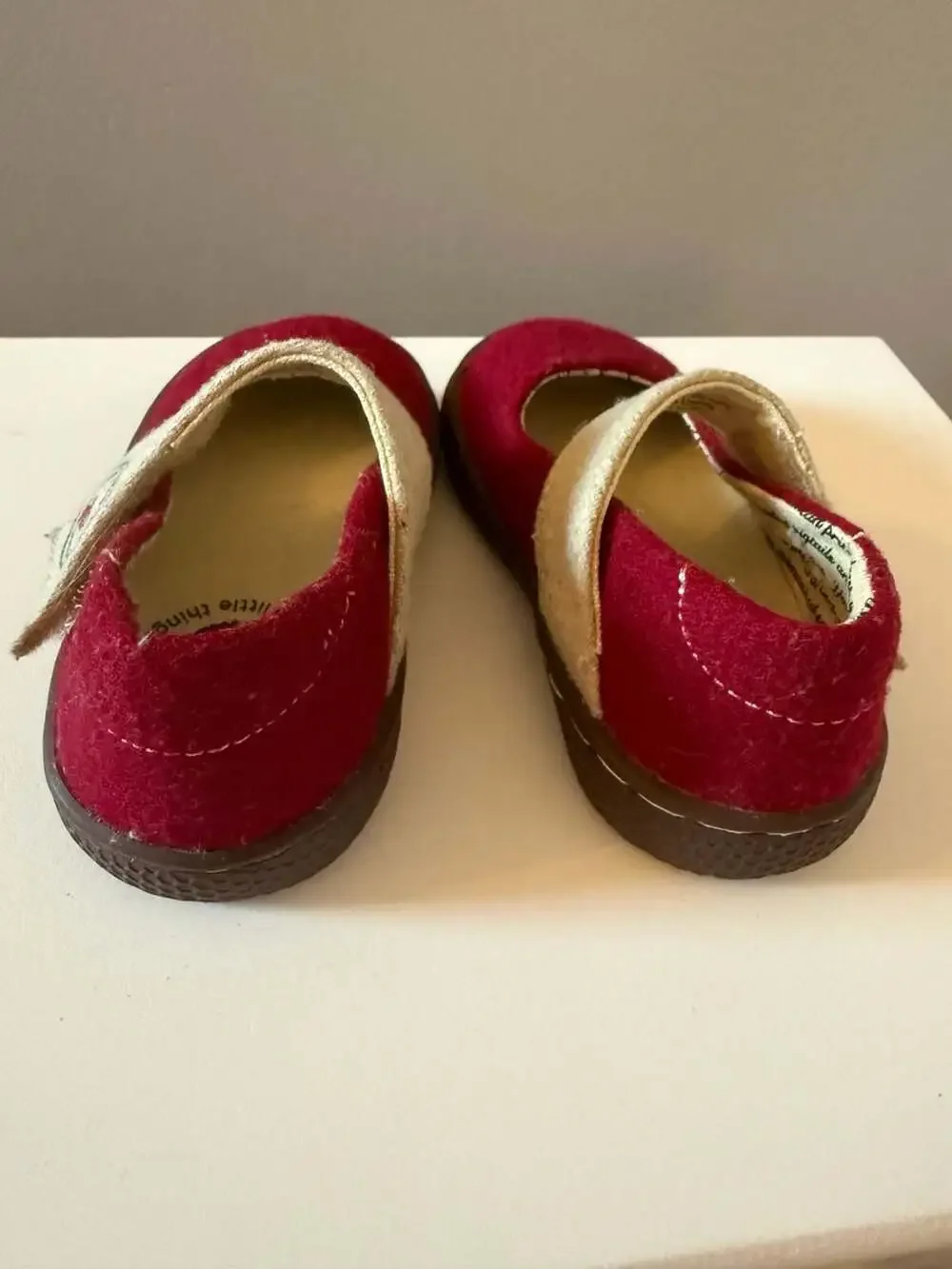 Livie & Luca Carta II Dark Red Felt Mary Jane Shoes